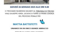 Giovedì 26 gennaio alle 9.00 parteciperemo al presidio presso il tribunale di Treviso. Manifesteremo vicinanza e solidarietà attiva alla famiglia Battistetti, che dal 29 aprile 2021 si sta battendo con […]